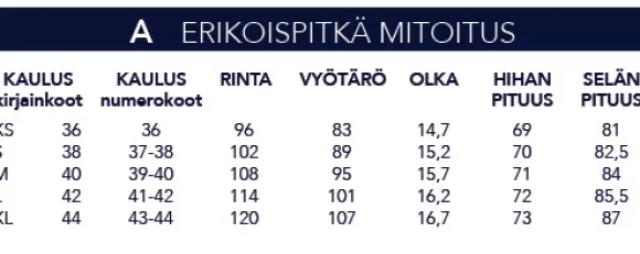 ERIKOISPITKÄ KAPEA VALKOINEN KAULUSPAITA 6215-02