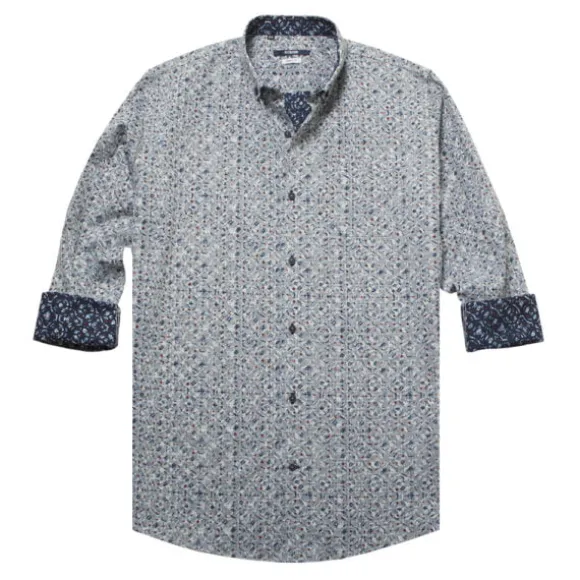 KUVIOLLINEN NAPPIKAULUSPAITA 4155-15