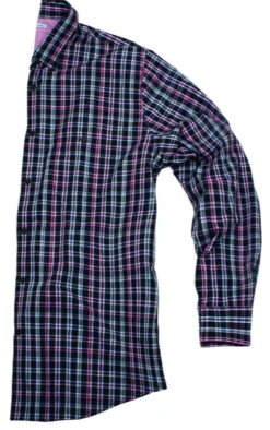 MUSTARUUDULLINEN NAPPIKAULUSPAITA 2887-90