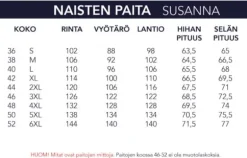 NAISTEN VAALEANSINI-VALKO RAIDALLINEN PAITA 1156-40
