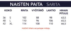 NAISTEN VALKOINEN PAITA 707-01