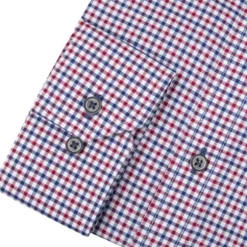 SINI-PUNA RUUDULLINEN NAPPIKAULUSPAITA 4084-50